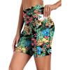 image:imageEkouaer Womens 85 Board Shorts High Waisted Swim Shorts Cross Waist Beach Surf Swimwear Swimsuit Bottoms with Pocket S3XLRed Tropical Flowers