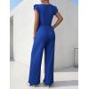 image:imageEkouaer Jumpsuits for Women Dressy Casual Ruffle Cap Sleeve Romper Summer Rib Knit One Piece OutfitsRoyal Blue