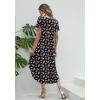image:imageEkouaer Long Nightgowns for Women Short Sleeve House Dress with Pockets V Neck Sleepshirts Side Split Sleepwear S4XLBlack Floral