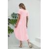 image:imageEkouaer Long Nightgowns for Women Short Sleeve House Dress with Pockets V Neck Sleepshirts Side Split Sleepwear S4XLMisty Rose