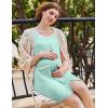 image:imageEkouaer Nightgowns for Women 2 Pack Button Down Sleep Shirts Short Sleeve Nightshirt Sleepwear House Dress with PocketsBlackMint Green