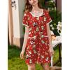 image:imageEkouaer Nightgowns for Women 2 Pack Button Down Sleep Shirts Short Sleeve Nightshirt Sleepwear House Dress with PocketsBlackXmas