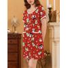 image:imageEkouaer Nightgowns for Women 2 Pack Button Down Sleep Shirts Short Sleeve Nightshirt Sleepwear House Dress with PocketsBlackXmas