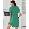 image:imageEkouaer Nightgowns for Women Pleated Nightshirts Short Sleeve Sleepshirts Crew Neck Sleepwear Soft Night Gown SleepdressLight Green