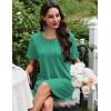 image:imageEkouaer Nightgowns for Women Pleated Nightshirts Short Sleeve Sleepshirts Crew Neck Sleepwear Soft Night Gown SleepdressLight Green