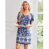 image:imageEkouaer Nightgowns for Women Short Sleeve House Dress with Pockets Pleated Soft Moomoo V Neck SleepwearBlue Bohemian Flowers