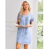 image:imageEkouaer Nightgowns for Women Short Sleeve House Dress with Pockets Pleated Soft Moomoo V Neck SleepwearBlue Flowers