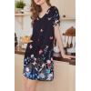 image:imageEkouaer Nightgowns for Women Short Sleeve House Dress with Pockets Pleated Soft Moomoo V Neck SleepwearButterfly Floral