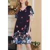 image:imageEkouaer Nightgowns for Women Short Sleeve House Dress with Pockets Pleated Soft Moomoo V Neck SleepwearButterfly Floral