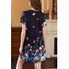 image:imageEkouaer Nightgowns for Women Short Sleeve House Dress with Pockets Pleated Soft Moomoo V Neck SleepwearButterfly Floral