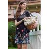 image:imageEkouaer Nightgowns for Women Short Sleeve House Dress with Pockets Pleated Soft Moomoo V Neck SleepwearButterfly Floral