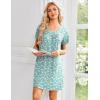 image:imageEkouaer Nightgowns for Women Short Sleeve House Dress with Pockets Pleated Soft Moomoo V Neck SleepwearGreen Floral