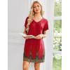 image:imageEkouaer Nightgowns for Women Short Sleeve House Dress with Pockets Pleated Soft Moomoo V Neck SleepwearRed Floral