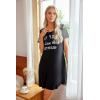 image:imageEkouaer Nightgowns for Women Soft Sleep Shirts with Pockets Short Sleeves Printed Crewneck NightshirtBlack