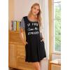 image:imageEkouaer Nightgowns for Women Soft Sleep Shirts with Pockets Short Sleeves Printed Crewneck NightshirtBlack