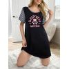 image:imageEkouaer Nightgowns for Women Soft Sleep Shirts with Pockets Short Sleeves Printed Crewneck NightshirtBlack Bear