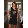 image:imageEkouaer Nightgowns for Women Soft Sleep Shirts with Pockets Short Sleeves Printed Crewneck NightshirtBlack Leopard