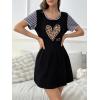 image:imageEkouaer Nightgowns for Women Soft Sleep Shirts with Pockets Short Sleeves Printed Crewneck NightshirtBlack Leopard