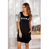image:imageEkouaer Nightgowns for Women Soft Sleep Shirts with Pockets Short Sleeves Printed Crewneck NightshirtBlack Mama