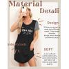 image:imageEkouaer Nightgowns for Women Soft Sleep Shirts with Pockets Short Sleeves Printed Crewneck NightshirtBlack Mew