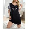image:imageEkouaer Nightgowns for Women Soft Sleep Shirts with Pockets Short Sleeves Printed Crewneck NightshirtBlack Mew