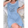 image:imageEkouaer Nightgowns for Women Soft Sleep Shirts with Pockets Short Sleeves Printed Crewneck NightshirtBlue Moon Elephant