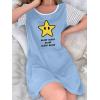 image:imageEkouaer Nightgowns for Women Soft Sleep Shirts with Pockets Short Sleeves Printed Crewneck NightshirtBlue Star