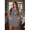 image:imageEkouaer Nightgowns for Women Soft Sleep Shirts with Pockets Short Sleeves Printed Crewneck NightshirtGrey Teddy College