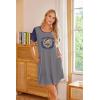 image:imageEkouaer Nightgowns for Women Soft Sleep Shirts with Pockets Short Sleeves Printed Crewneck NightshirtGrey Teddy College