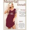 image:imageEkouaer Nightgowns for Women Soft Sleep Shirts with Pockets Short Sleeves Printed Crewneck NightshirtPink Coffee
