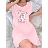 image:imageEkouaer Nightgowns for Women Soft Sleep Shirts with Pockets Short Sleeves Printed Crewneck NightshirtPink Coffee