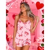 image:imageEkouaer Silk Pajamas Set for Women Satin Lingerie Pjs Cami Top and Shorts Soft 2 Piece NightwearFoundation Bow