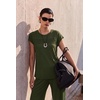 image:imageEkouaer Two Piece Sets for Women Summer Soft Casual Cap Sleeve Lounge Sets Travel Vacation Airport OutfitsArmy Green