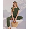 image:imageEkouaer Two Piece Sets for Women Summer Soft Casual Cap Sleeve Lounge Sets Travel Vacation Airport OutfitsArmy Green
