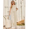 image:imageEkouaer Two Piece Sets for Women Summer Soft Casual Cap Sleeve Lounge Sets Travel Vacation Airport OutfitsBeige