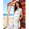 image:imageEkouaer Two Piece Sets for Women Summer Soft Casual Cap Sleeve Lounge Sets Travel Vacation Airport OutfitsFloral White