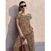 image:imageEkouaer Two Piece Sets for Women Summer Soft Casual Cap Sleeve Lounge Sets Travel Vacation Airport OutfitsLeopard
