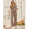 image:imageEkouaer Two Piece Sets for Women Summer Soft Casual Cap Sleeve Lounge Sets Travel Vacation Airport OutfitsLeopard