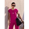 image:imageEkouaer Two Piece Sets for Women Summer Soft Casual Cap Sleeve Lounge Sets Travel Vacation Airport OutfitsRose Red