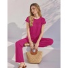 image:imageEkouaer Two Piece Sets for Women Summer Soft Casual Cap Sleeve Lounge Sets Travel Vacation Airport OutfitsRose Red