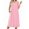 image:imageEkouaer Nightgowns for Women Long Sleeveless Night Gowns Ladies Soft Nightdress Victorian Sleepwear with Pockets SXXXLPink
