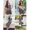 image:imageEkouaer 3 PCS Maternity Nursing Pajamas Set Postpartum Breastfeeding Short Sleeve Shirts Pregnancy Shorts amp Pants Pjs SXXL