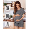 image:imageEkouaer 3 PCS Maternity Nursing Pajamas Set Postpartum Breastfeeding Short Sleeve Shirts Pregnancy Shorts amp Pants Pjs SXXL