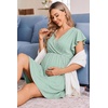 image:imageEkouaer Cotton Labor and Delivery Gown for Hospital 3 in 1 Nursing Nightgown for Breastfeeding Short Sleeve Maternity DressLight Green