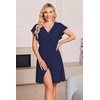 image:imageEkouaer Cotton Labor and Delivery Gown for Hospital 3 in 1 Nursing Nightgown for Breastfeeding Short Sleeve Maternity DressNavy Blue