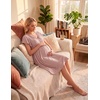 image:imageEkouaer Cotton Labor and Delivery Gown for Hospital 3 in 1 Nursing Nightgown for Breastfeeding Short Sleeve Maternity DressPink