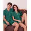 image:imageEkouaer Couple Matching Pajamas Sets Short Sleeve Button Down Pjs Sleepwear 2 Piece Lounge Set XSXXXLGreen