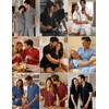 image:imageEkouaer Couple Matching Pajamas Sets Short Sleeve Button Down Pjs Sleepwear 2 Piece Lounge Set XSXXXLWine Red