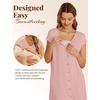 image:imageEkouaer LaborDeliveryHospital Gown Nursing Nightgown Maternity Sleepwear With Pockets Postpartum Gowns with Button SXXLDusty Rose