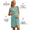 image:imageEkouaer LaborDeliveryHospital Gown Nursing Nightgown Maternity Sleepwear With Pockets Postpartum Gowns with Button SXXLGrey Grenn